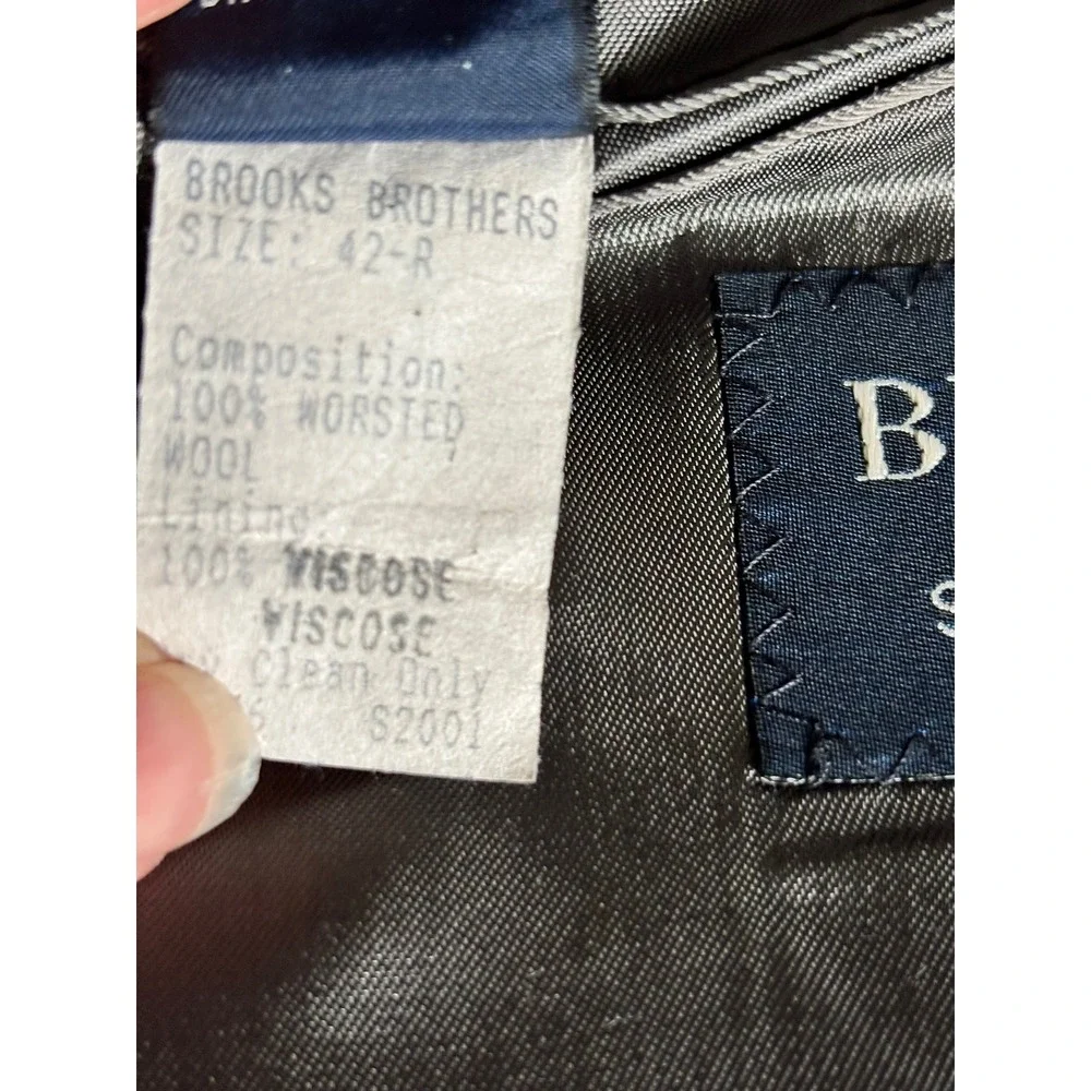 Brooks Brothers Blazer Mens 42R Gray BrooksStretch Worsted Wool Suit Coat